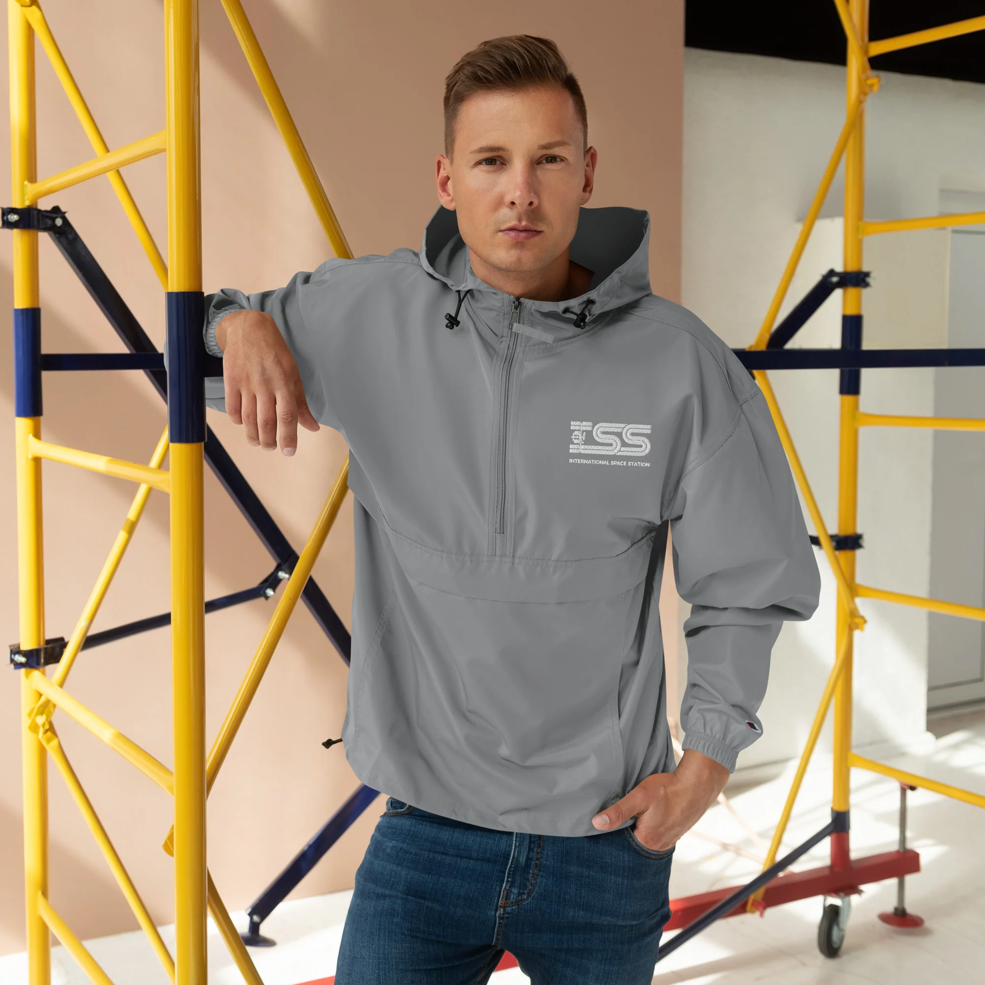 ISS Embroidered Champion Packable Jacket - Image 6