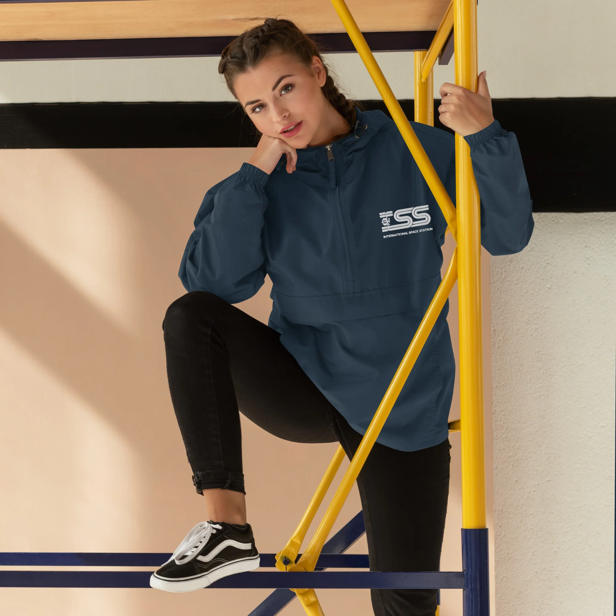 ISS Embroidered Champion Packable Jacket - Image 7